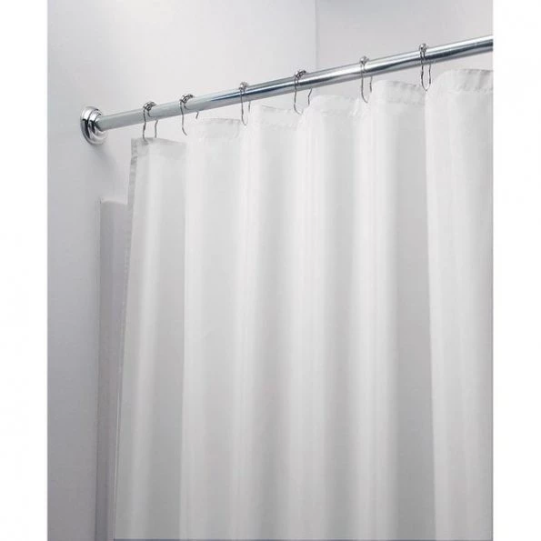 iDesign 78 in. H X 54 in. W White Solid Shower Curtain Polyester