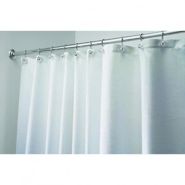 Interdesign iDesign 54 in. H X 78 in. W White Carlton Shower Curtain Polyester 1 iDesign 54 in. H X 78 in. W White Carlton Shower Curtain Polyester