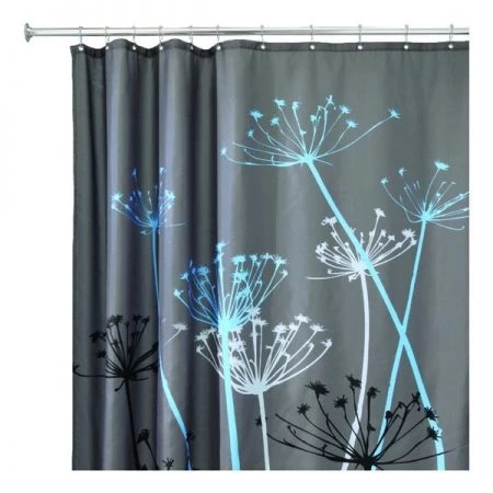 B & K iDesign 72 in. H X 72 in. W Gray Thistle Shower Curtain Polyester