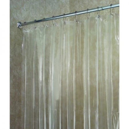 B & K iDesign 72 in. H X 96 in. W Clear Solid Shower Curtain Liner Vinyl