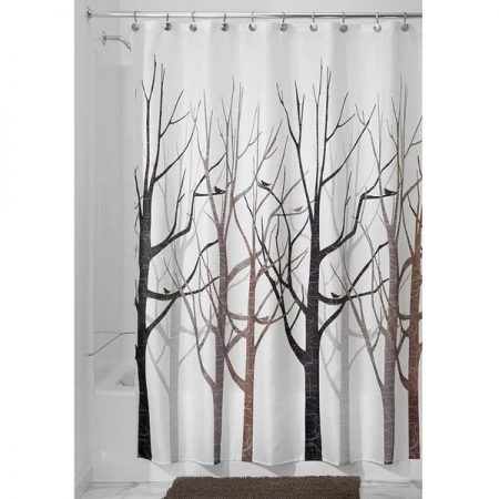 B & K iDesign 72 in. H X 72 in. W Multicolored Bare Trees Shower Curtain Polyester
