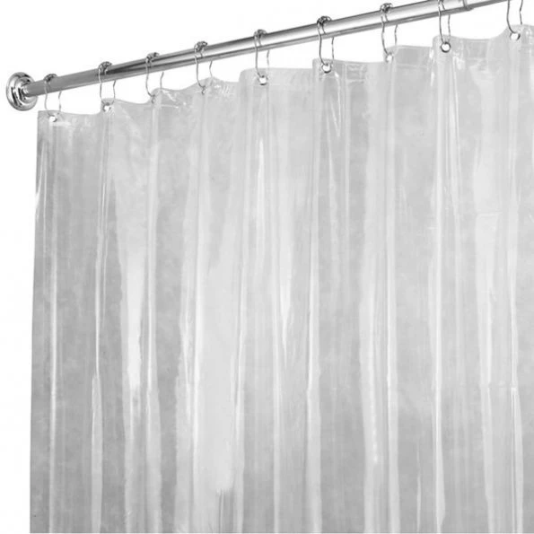 iDesign 72 in. H X 72 in. W Clear Solid Shower Curtain Liner Vinyl