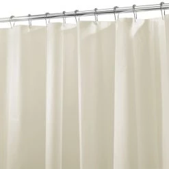 iDesign 72 in. H X 72 in. W Beige Solid Shower Curtain Liner PEVA