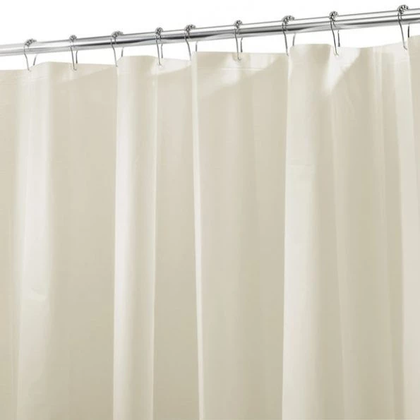iDesign 72 in. H X 72 in. W Beige Solid Shower Curtain Liner PEVA