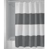 B & K iDesign 72 in. H X 72 in. W Gray/White Stripes Shower Curtain Polyester