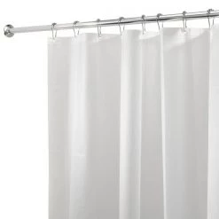 iDesign 72 in. H X 72 in. W White Solid Shower Curtain Liner PEVA