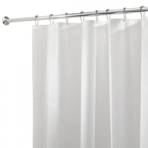 iDesign 72 in. H X 72 in. W White Solid Shower Curtain Liner PEVA