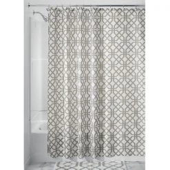 B & K iDesign 72 in. H X 72 in. W Beige Trellis Shower Curtain Polyester