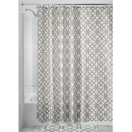 B & K iDesign 72 in. H X 72 in. W Beige Trellis Shower Curtain Polyester