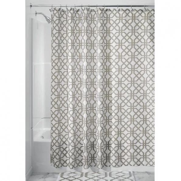 B & K iDesign 72 in. H X 72 in. W Beige Trellis Shower Curtain Polyester 1 iDesign 72 in. H X 72 in. W Beige Trellis Shower Curtain Polyester