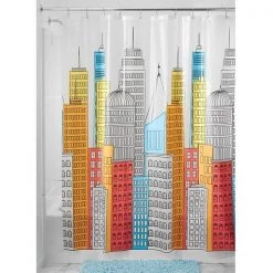 B & K iDesign 72 in. H X 72 in. W Multicolored Metropolitan Shower Curtain PEVA