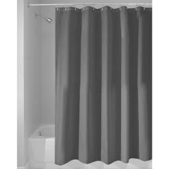 iDesign 72 in. H X 72 in. W Charcoal Gray Solid Shower Curtain Polyester