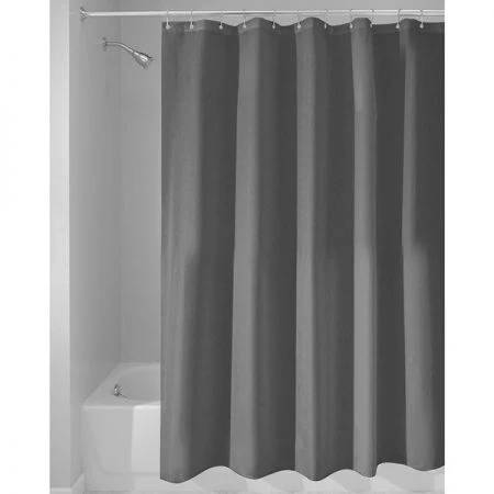 B & K iDesign 72 in. H X 72 in. W Charcoal Gray Solid Shower Curtain Polyester