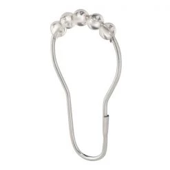 B & K iDesign Chrome Silver Metal Shower Curtain Rings , 12PK