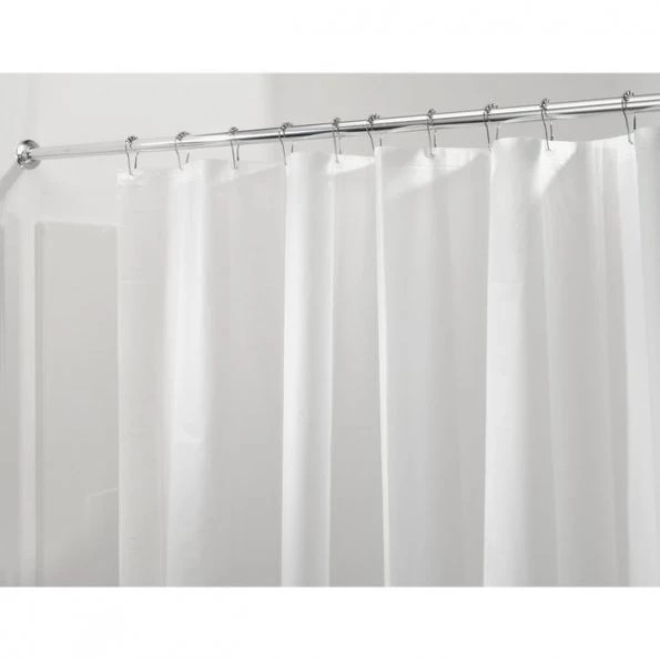 iDesign 72 in. H X 72 in. W Frost Solid Shower Curtain Liner PEVA