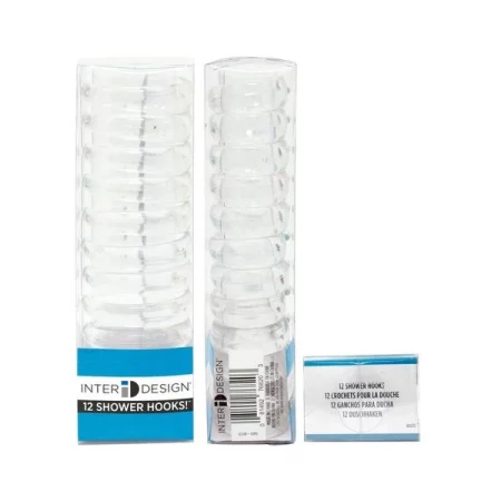 Interdesign iDesign Clear Plastic Shower Curtain Hook , 12PK