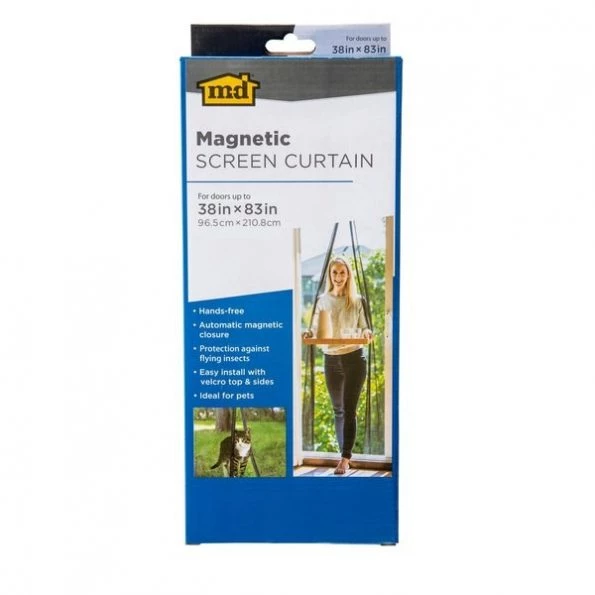 M-D Black Fiberglass Screen Curtain 38 in. W X 83 in. L