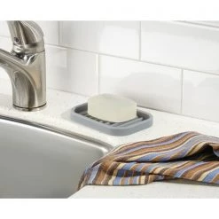 SOAP DISH GRAY 5""L
