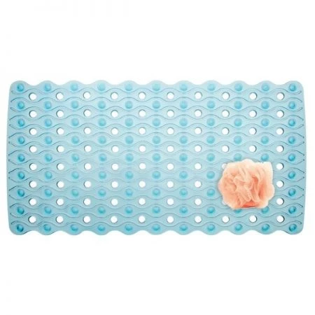 Idesign Enzo 26.5 in. L X 13.75 in. W Blue Plastic Bath Mat