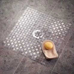 Orbrz 22 in. L X 22 in. W Clear Plastic Bath Mat