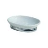 Interdesign iDesign York Powder Coated White Ceramic/Chrome Soap Dish