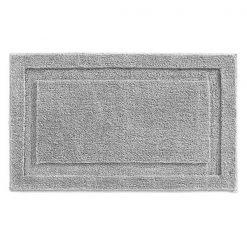iDesign 34 in. L X 21 in. W Gray Microfiber Polyester Bath Spa Rug