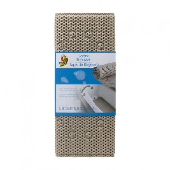 Softex 36 in. L X 17 in. W Taupe PVC/Polyester Bath Mat Latex Free