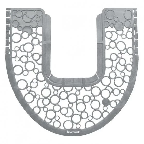 Boardwalk Commode Mat 2.0, Rubber, 22.88 x 22, Gray/White, PK6 1 Commode Mat 2.0, Rubber, 22.88 x 22, Gray/White, PK6