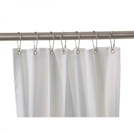 Bobrick Shower Curtain, Vinyl, White, 46" W
