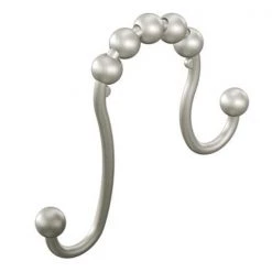 Brushed nickel shower curtain rings