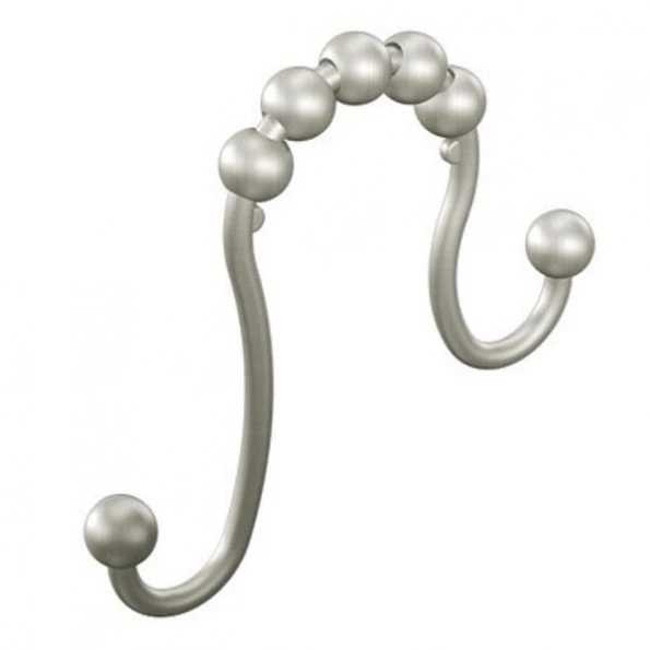 Brushed nickel shower curtain rings