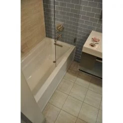 Handitreads Non-Slip Bath Mat, 16" x 40", White, Adhesive, Mold and Mildew Resistant