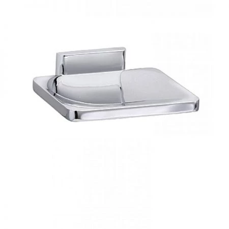 American Imaginations 4 in. x 4 in. Chrome Plated Soap Dish