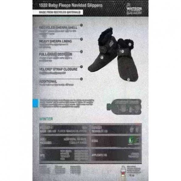 Baby Fleece Navidad Wastenot Fleece Slippers-Large PR