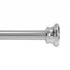 No Tools Decorative Shower Curtain Rod 42-72", Chrome