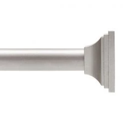 No Tools Decorative Shower Curtain Rod, 42-72", Polished Pewter