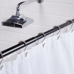 No Tools Shower Curtain Rod, 42-72", Black