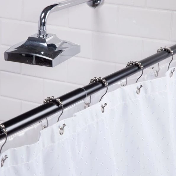No Tools Shower Curtain Rod, 42-72", Black