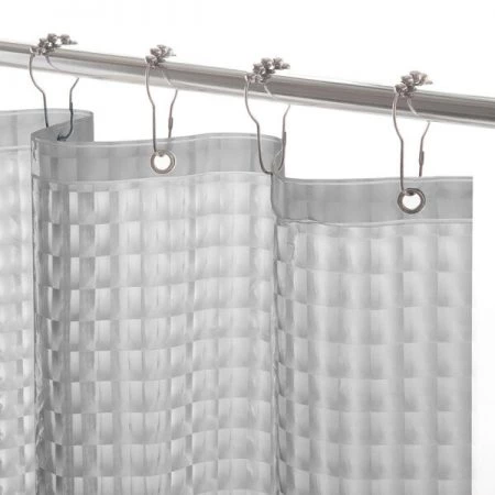 Kenney Medium Weight Embossed PEVA Shower Liner, 70" W x 72" H, Smoke