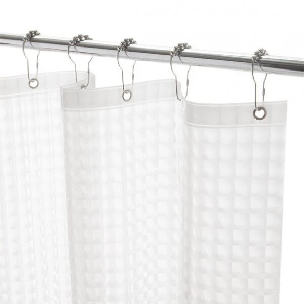 Medium Weight Embossed PEVA Shower Liner, 70" W x 72" H, Clear