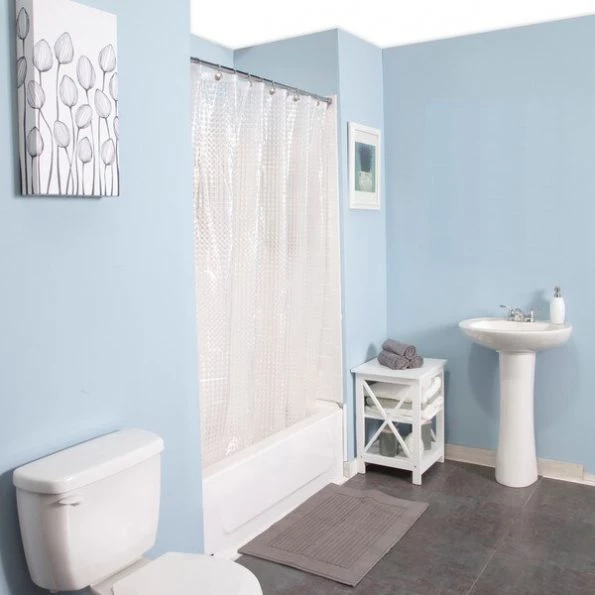 Medium Weight Embossed PEVA Shower Liner, 70" W x 72" H, Clear