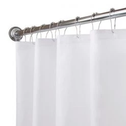 Fabric Shower Curtain Liner, 70" W x 72" H, White
