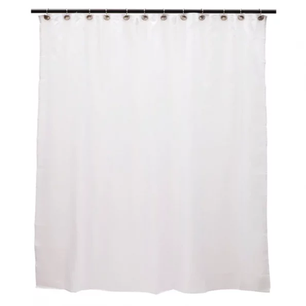 Fabric Shower Curtain Liner, 70" W x 72" H, White