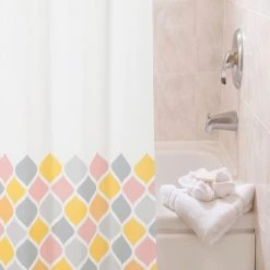 Medium Weight Decorative PEVA Shower Liner, 70" W x 72" H, Ashley