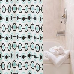 Medium Weight Decorative PEVA Shower Liner, 70" W x 72" H, Dots