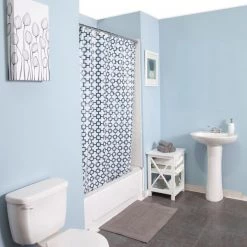 Medium Weight Decorative PEVA Shower Liner, 70" W x 72" H, Round Up