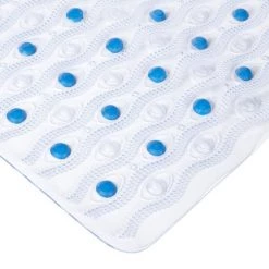 Non-Slip Semi-Brushed Bath Mat, Clear Blue