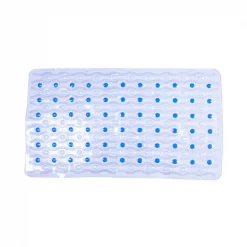 Non-Slip Semi-Brushed Bath Mat, Clear Blue