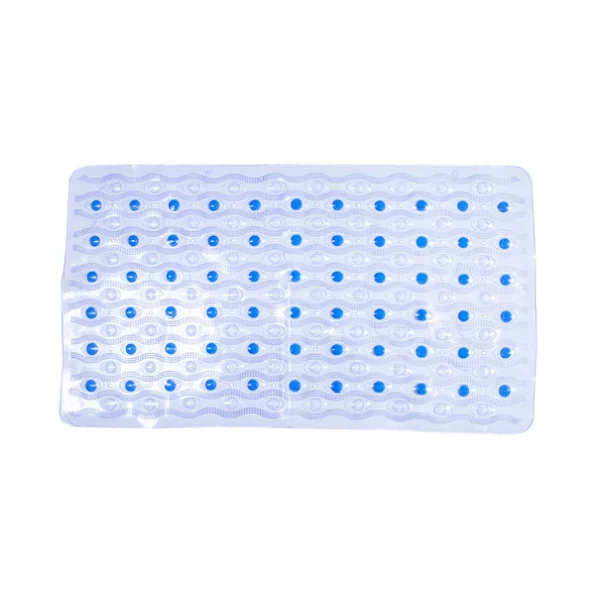 Non-Slip Semi-Brushed Bath Mat, Clear Blue