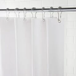 Medium Weight Decorative PEVA Shower Liner, 70" W x 72" H, White